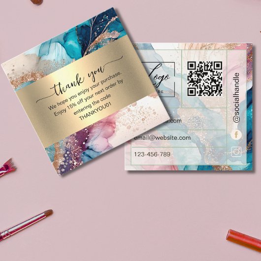 Réduction Carte de remerciement à insérer pour commande avec