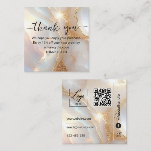 Réduction Carte de remerciement de commande d'insertion en p (Devant / Derrière)