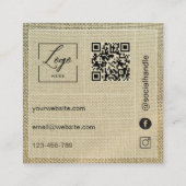 Réduction Carte de remerciement de commande en lin beige rus (Dos)