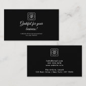 Réduction Carte de remerciements noir | Carte de visite pers (Devant / Derrière)