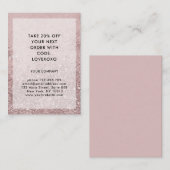 Réduction Carte de remise Parties scintillant Rosegold moder (Devant / Derrière)