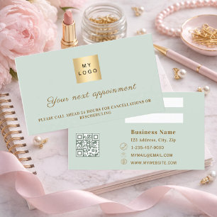 Réduction Carte de rendez-vous de logo d'entreprise QR vert