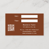 Réduction Carte de rendez-vous du logo commercial orange rou (Dos)