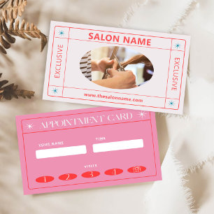 Réduction Carte de rendez-vous simple Photo rose cheveux