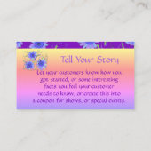 Réduction Carte de visite À Fleurs Violet Bleu Et Rose (Dos)