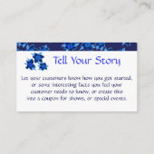 Réduction Carte de visite de concepteur à fleurs bleu marine (Dos)