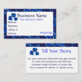 Réduction Carte de visite de concepteur à fleurs bleu marine (Devant / Derrière)