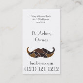 Réduction Carte de visite dégrossi orienté de moustache (Dos)
