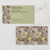 Réduction Carte de visite floral de bon d'amusement (Devant / Derrière)