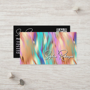 Réduction Carte de visite holographique multicolore