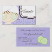 Réduction Carte de visite pourpre de massage de spa de (Devant / Derrière)
