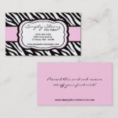 Réduction Carte de visite rose-clair de salon de coiffure (Devant / Derrière)