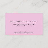 Réduction Carte de visite rose-clair de salon de coiffure (Dos)