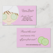 Réduction Carte de visite rose de massage de spa de (Devant / Derrière)