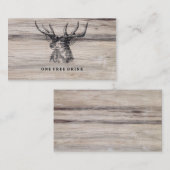 Réduction Carte rustique de boissons de mariage de cerfs (Devant / Derrière)