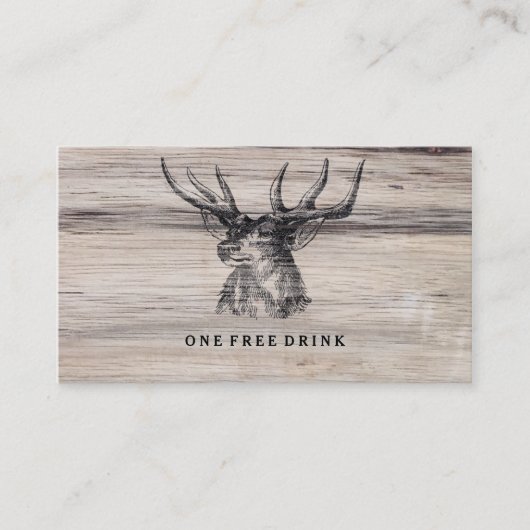Réduction Carte rustique de boissons de mariage de cerfs (Devant)