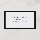 Réduction Elégant blanc avec Carte de visite de bordure noir (Devant)