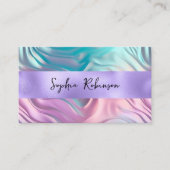 Réduction Élégant Iridescente et Carte de visite à huile vio (Devant)