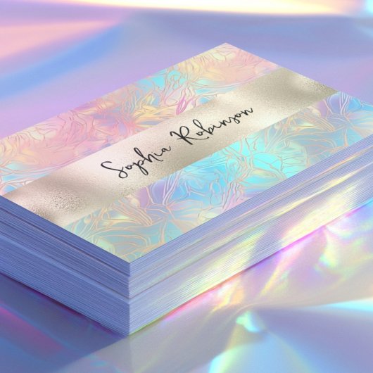 Réduction Élégant Iridescente et Carte de visite Pearl Foil