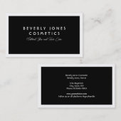 Réduction Élégant noir avec Carte de visite frontière blanc (Devant / Derrière)