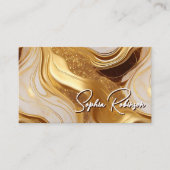 Réduction Elégante Carte de visite de marbre et d'or Faux (Devant)