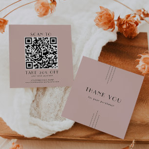Réduction EVERLY Art Déco Carte de Remerciement Code QR pour