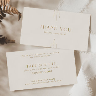 Réduction EVERLY Art Déco Carte de Remerciement pour Entrepr