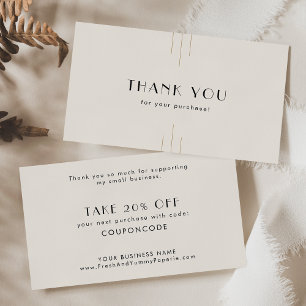 Réduction EVERLY Art Déco Carte de Remerciement pour Entrepr