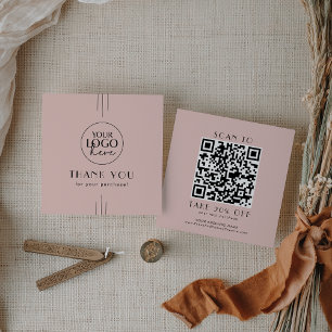 Réduction EVERLY Carte de remerciement avec code QR Logo Ros