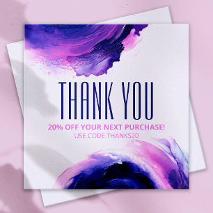Réduction Glam tendance Abstrait élégant violet carte de réd