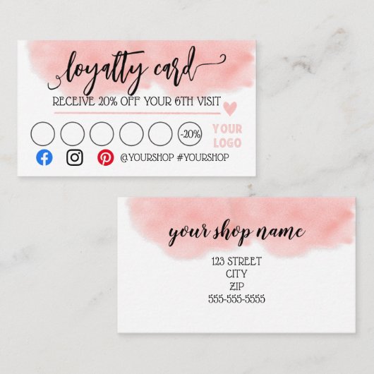 Réduction marketing par carte de fidélité aux entr (Devant / Derrière)