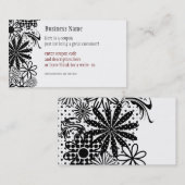 Réduction Noir et blanc pointillés fleurit le carte de (Devant / Derrière)