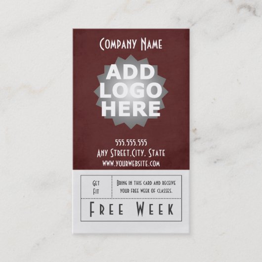 Réduction Passage libre de semaine de carte de visite de (Devant)