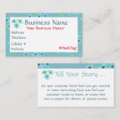 Réduction Petit Carte de visite de concepteur de fleurs bleu (Devant / Derrière)