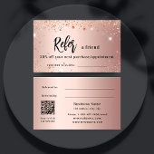 Réduction Rose or scintille code qr carte de référence profe