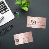 Réduction Rose or scintille code qr carte de référence profe