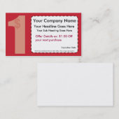 Réduction Un dollar outre de carte de bon (Devant / Derrière)