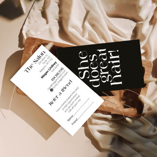 Réduction Vintage Moderne Carte de visite noir et blanc