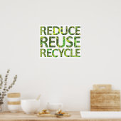 Réduire la réutilisation Recycle Green Poster (Cuisine)
