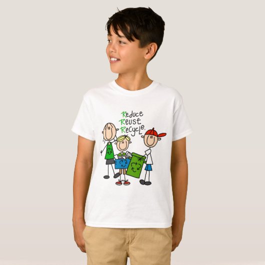 Réduisez, réutilisez, réutilisez les T-shirts et (Devant entier)