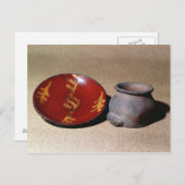 Redware-beker en -schaal, c.1780 briefkaart (Voorkant / Achterkant)