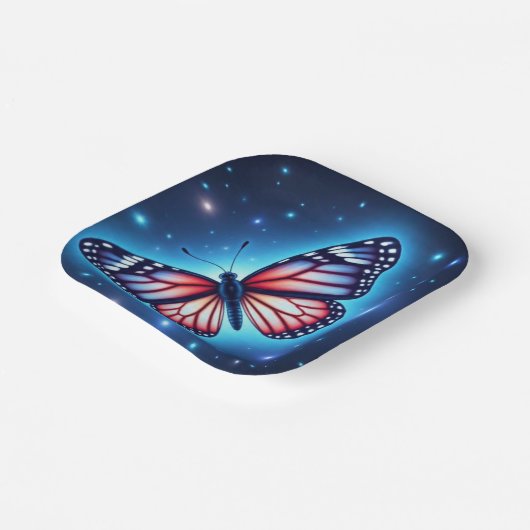 RedWhiteBlueButterfly Papieren Bordje (Gebogen)