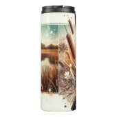 Redwing Blackbird Marsh Cattails Thermal Tumbler Thermosbeker (Achterkant)