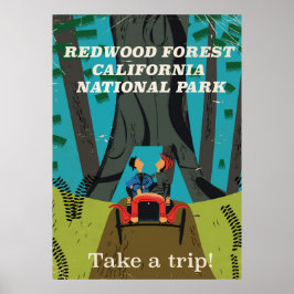 Redwood California vintage poster