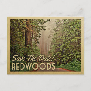Redwood Forest Save the Date Humboldt California Aankondigingskaart