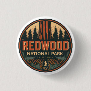 Redwood nationaal staatspark, Californische kust Ronde Button 3,2 Cm