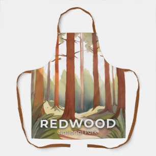 Redwood National Park Aquarel Reis Kunst Schort