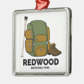 Redwood National Park Backpack Metalen Ornament (Links)
