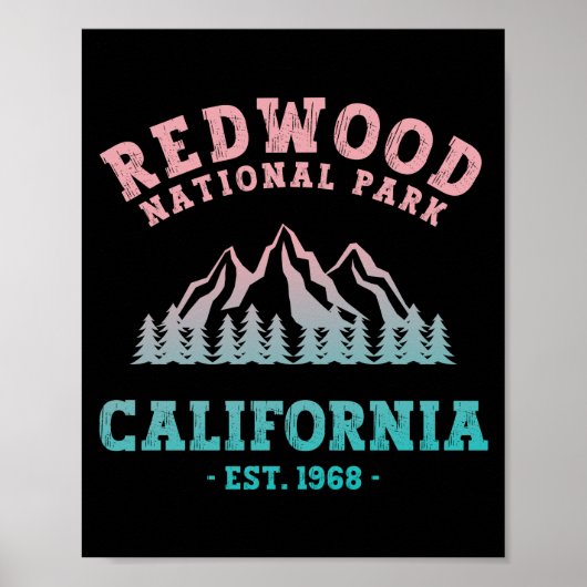 Redwood National Park California Gradient Poster (Voorkant)