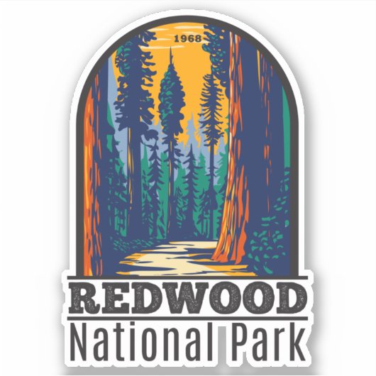Redwood National Park California Sticker (Voorkant)